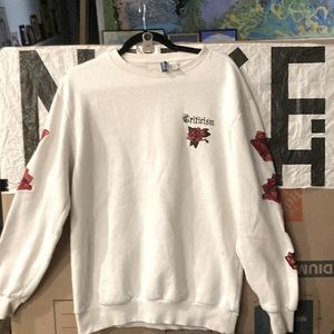 White rose print H&M hoodie